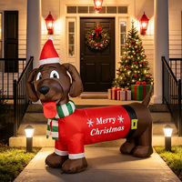 Décorations de Noël personnalisées, Teckel gonflable de 5 pieds avec lumières LED pour les aménagements d'événements et la décoration de jardin