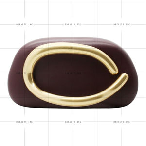 Stylish PU Leather <b>Clutch</b> <b>Bag</b> With Gold Metal Handle For Women Evening Party Wedding Casual Use Lightweight Fashionable Handheld - Product Image 3