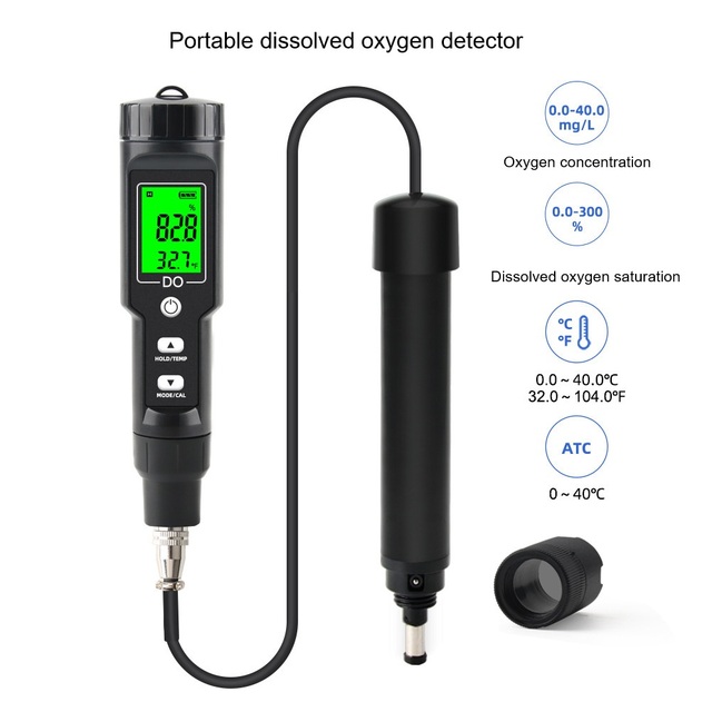 High Accuracy Digital Dissolved Oxygen DO Temp Meter Waterproof DO9100 Oxygen Analyzer with Backlight