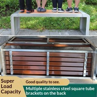 Banc de parc en acier inoxydable, résistant à la corrosion, mobile, minimaliste, moderne, long, pour les espaces résidentiels