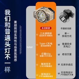 Qianliguang Rechargeable Led Headlamp 1200Mh Warm White Light Sensor Outdoor Running Tent Light - Product Image 1