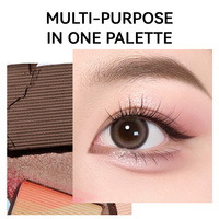 Palette de fards à paupières 4 couleurs personnalisée OEM, couleur riche et veloutée, fini mat et scintillant, polyvalente et longue tenue
