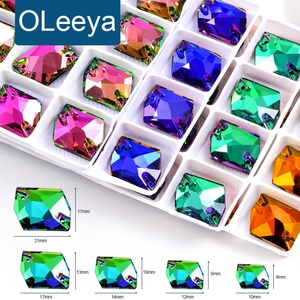 คริสตัลเย็บติดคุณภาพพรีเมียม OLeeya แบบ AB Cosmic Glass สำหรับตกแต่งชุดเต้นรำ ชุดบิกินี่ - Product Image 1