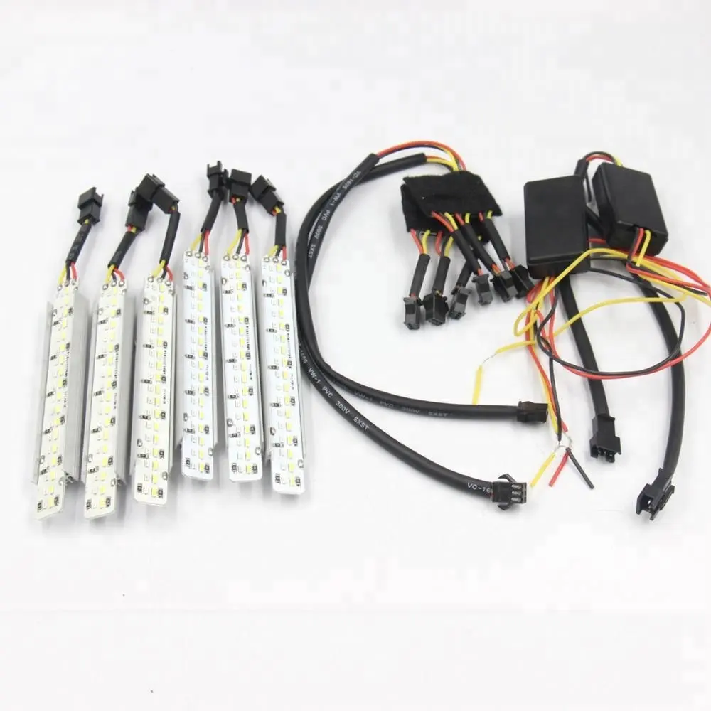 White Amber LED Flash Sequential DRL Board Lighting Kit For Mustang 15-17