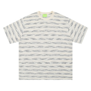 Men's Japanese Vintage Slub Cotton Striped T Shirt Summer Thin Breathable Loose Fit Casual Short Sleeve <strong>Breton</strong> Top - Product Image 3