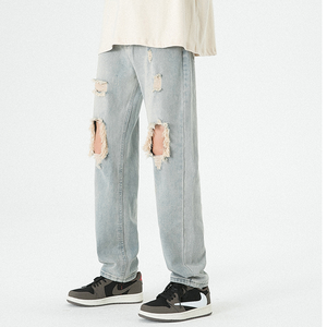 Custom Destroyed Ripped J1eans Homme 13oz Y2K Acid Distressed Scratch <strong>Mens</strong> Pants <strong>Trousers</strong> - Product Image 1