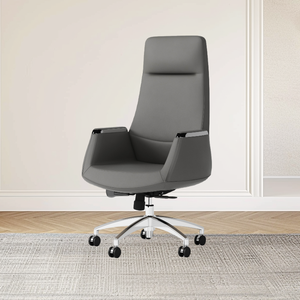 เก้าอี้สำนักงานแบบทันสมัยมีโครงสแตนเลสเบาะฟองน้ำหมุนได้มีที่พักแขนคงที่ด้านหลังเป็นกระจุก - Product Image 4