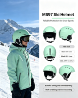 Casque de ski modèle nouveau, coque extérieure en ABS, certifié CE, casque de neige pour les sports d'hiver