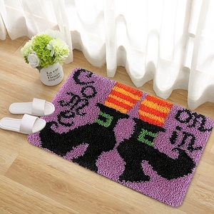 Kit de loquet de fixation pour broderie DIY, tapis, coussin, dessous de verre, avec fil prédécoupé, toile, outil à crocheter et artisanat de broderie, idéal pour cadeau - Product Image 1
