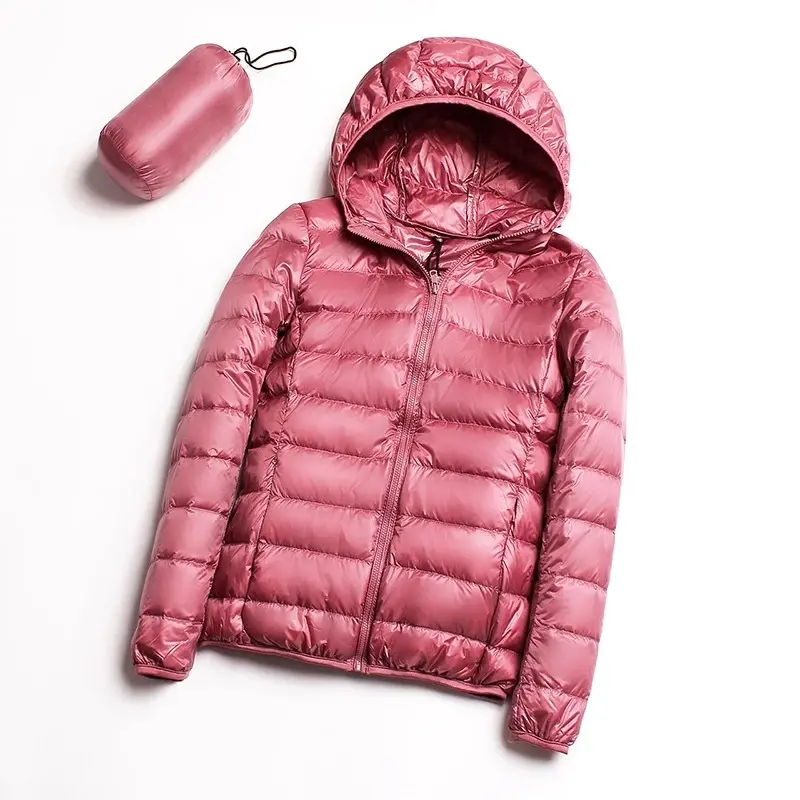 Mode Frauen im Freien lässig Kapuze Puffer Jacke Light Jack packbar plus Größe Damen Daunen jacke