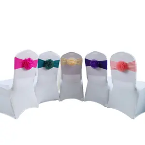 Beautiful new flower tull spandex wedding chair sash