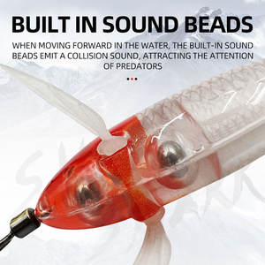 Simulation Lumineux En Bois Crevettes Leurres Plomb Crevettes Appâts Jigs Crochet Calmar Crochet Mer Pêche Pieuvre Calmar Leurre - Product Image 3