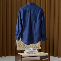 Kemeja Kerja Pria Kerah Mandarin Linen Oxford Lengan Panjang Kasual Kantor Ukuran Besar Berkualitas Tinggi Bernapas Grosir
