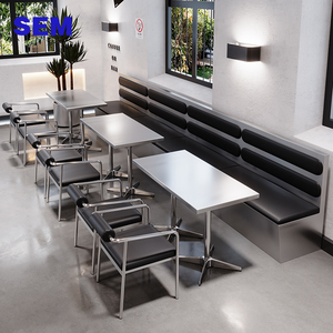 ชุดโต๊ะเก้าอี้สแตนเลสสำหรับร้านค้า ร้านอาหาร คาเฟ่ ขายส่ง - Product Image 2