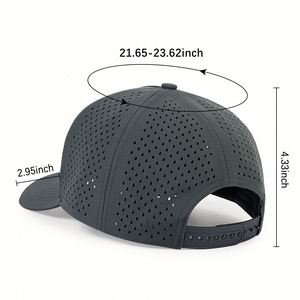 Custom Logo Men Laser Cut Hole Perforated Performance 6 Panel Golf <b>Hat</b>,Waterproof Sport Baseball Cap,5 Panel Cap - Product Image 4