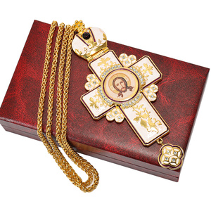 Mạ vàng Tôn Giáo chính thống crucifix Jesus Hy Lạp Nga Ukraine palestine Ethiopia biểu tượng Chéo Mặt Dây chuyền vòng cổ cho prist - Product Image 4