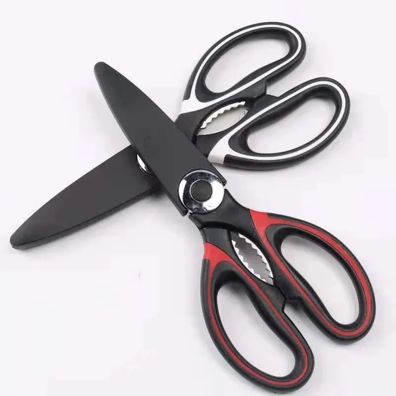 stainless steel chicken bone kitchen food scissors household bottle opener walnut clip Multifunctional kitchen scissors