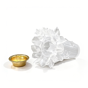 2026 纯白花瓶香炉手工琉璃水晶失蜡铸造，适合现代家居和禅意装饰 - Product Image 5