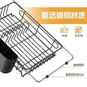 ชั้นวางจานแบบขยายได้พร้อมถาดรองน้ำ ปรับระดับได้ สำหรับวางบนเคาน์เตอร์ครัว - Product Image 2