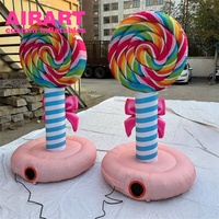 Magasin de bonbons à l'extérieur des accessoires publicitaires bonbons sucette gonflable, ballon de bâton de bonbons gonflable à vendre