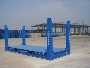 20ft 20 ft 20 feet phẳng giá cố định góc bài vận chuyển <span class=keywords><strong>container</strong></span> với đứng cột ở bốn góc trên cùng để bán - Product Image 5