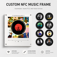 Aimant de réfrigérateur personnalisé Justin Bieber NFC avec lecteur CD, chansons DIY, 9 disques vinyles, cadeau pour fans de Coachella, décoration, veilleuse rotative