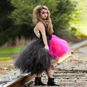 Robe longue de princesse pour Halloween, costume de cosplay, robe rouge élégante en dentelle, robe de mariée sans manches, robe tutu - Product Image 2