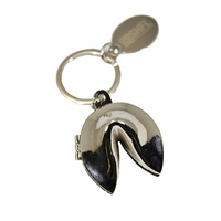Porte-clés porte-bonheur ouvrable et refermable en forme de biscuit de la fortune, en or, or rose et argent, de haute qualité, idéal pour cadeau de mariage