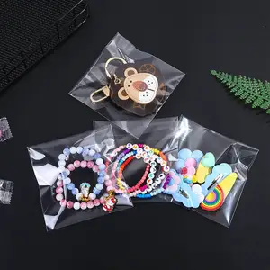 Wholesale Custom Printed OPP Self Adhesive Bags / Clear Transparent Jewelry Cellophane Plastic Bags With Seal Flap