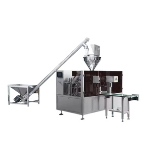 Latest automatic spice powder pouch packing machine/Stand up quad seal bag coffee powder packing machine with valve applicator
