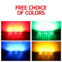 1000 unidades por paquete Lámpara LED de sombrero de paja de 5mm con borde de pierna larga de alto brillo en colores blanco rojo azul verde amarillo