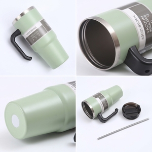 Mug à café isotherme en acier inoxydable 20 oz avec logo personnalisé, double paroi sous vide, poignée, cadeau d'affaires, revêtement poudré, OEM - Product Image 2