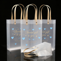 Sacs fourre-tout pliables en PP transparent givré, recyclables, imprimés à l'écran, avec revêtement UV, élégantes boîtes cadeaux pour emballage cadeau