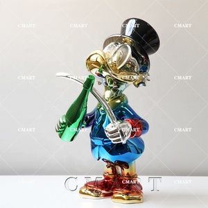 Statua all'ingrosso Originale <span class=keywords><strong>Paperino</strong></span> con Bottiglia - Scultura Pop Art per Casa, Bar, Ufficio - Product Image 2