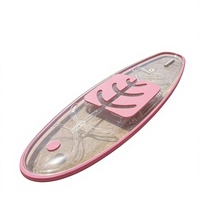 Planche de paddle gonflable transparente écologique à fond cristallin pour le tourisme et les sports de plein air