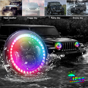 Loyo Factory Dot Angel Eyes Led faro 7 pulgadas RGB APP Control Color Led para <span class=keywords><strong>Jeep</strong></span> Wrangler 2014 faros - Product Image 4