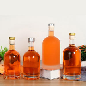 Clair 50ml 100ml 200ml 375ml 500ml <span class=keywords><strong>700ml</strong></span> 1000ml Bouteille d'alcool en verre avec liège Premium Spirit Container pour Whisky Rhum Brandy <span class=keywords><strong>Gin</strong></span> - Product Image 1