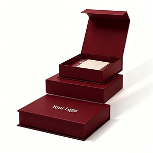 Custom Luxury Rigid Paper Packaging Red <b>Magnetic</b> Closure Gift <b>Box</b> Matte Foldable Empty <b>Box</b> for Premium Branding - Product Image 3