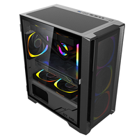 Boîtier de jeu Micro-ATX en alliage d'aluminium, support de radiateur 160 mm, USB 3.0 x1, support HDD/SSD, boîtier d'ordinateur Mid-Tower avec fenêtre latérale