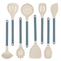 Ustensiles de cuisine : Ensemble de 8 pièces d'ustensiles de cuisson, spatule en silicone, cuillère de cuisine, spatule antiadhésive, racloir avec manche en plastique