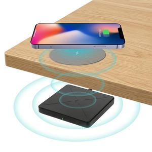 <span class=keywords><strong>Chargeur</strong></span> sans fil dissimulé pour bureau en bois dur 10W, <span class=keywords><strong>chargeur</strong></span> à <span class=keywords><strong>induction</strong></span> longue portée 50mm, personnalisation de l'emballage OEM - Product Image 5