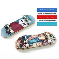 Mini Skateboard de Bureau en Bois Créatif de Qualité Professionnelle avec Roues et Roulements en Érable, Plateau de 30 mm, Longueur de 100 mm, Style Double-Kick