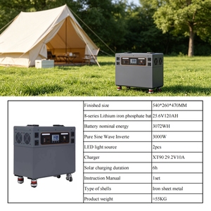 Générateur solaire portable 3000W avec batterie de stockage d'énergie, charge sans fil, station d'alimentation d'urgence pour l'extérieur - Product Image 5