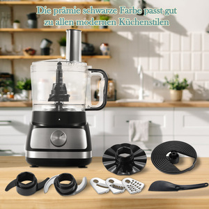 Procesador de Alimentos Plateado, Procesador de Alimentos 6 en 1 y Licuadora Multifuncional para Picar, Rebanar, Triturar y Amasar - Product Image 5