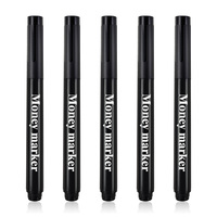 Stylo détecteur d'argent portable en plastique noir avec pointe de brosse oblique pour la détection de diverses devises