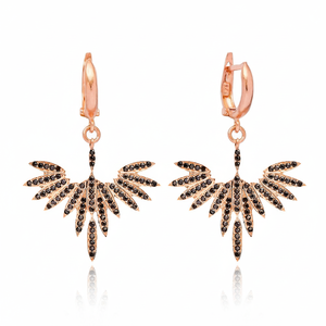 Pendientes de circón negro con diseño degradado, joyería de plata de ley 925 hecha a mano turca - Product Image 2