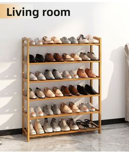 Factory Natural Bamboo Shoe <b>Rack</b>, Freestanding Entryway Shoe Organizer, Multi-Layer Shoe Storage <b>Shelf</b> for Home Bedroom Entrance - Product Image 3