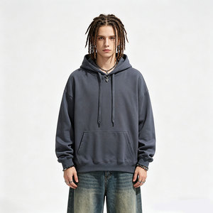 Sudadera con <span class=keywords><strong>Capucha</strong></span> para Hombre AMCLEVER, 350g, 100% Algodón Terry, Hombros Caídos, Corte Holgado, con Logotipo Estampado - Product Image 1