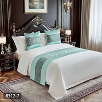 Drap de lit décoratif pour hôtel, serviette de pied de lit, couvre-lit pour maison d'hôtes, bande décorative à motif plantes et fleurs de couleur unie, chemin de table