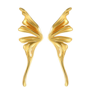 NUOVI ORECCHINI LUNGI A FARFALLA VINTAGE 2025 Dazan Nuovi Orecchini Trendy Placcati Oro 18k in Acciaio Inossidabile Gioielli per Accessori Cinematografici - Product Image 1